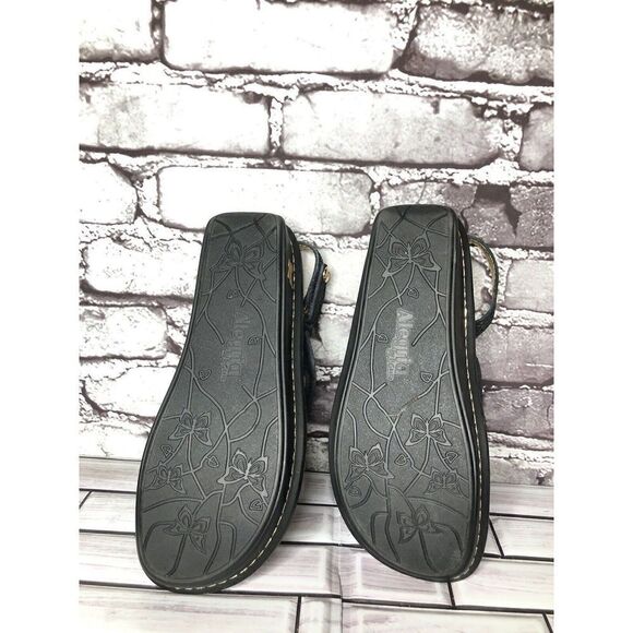 Alegria VER-582 Black Multicolor Shimmer Strap Wedge Sandals Women Sz 37EU/6.5US - Picture 12 of 16